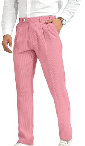 Mens Suit Seersucker Pants Lightweight Summer Seersucker Sport
