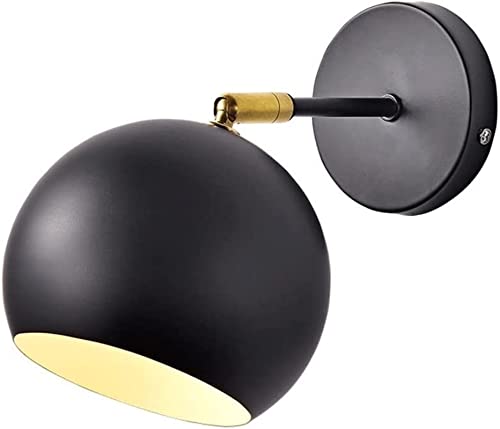 Aplique de pared ajustable negro de hierro forjado para lectura nocturna