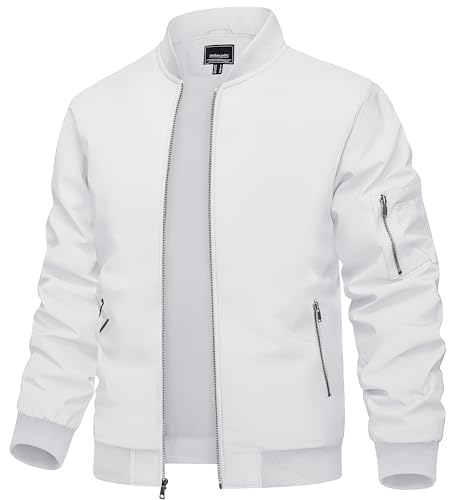 TACVASEN Bomber Jacket Men Varsity Jacket Men Jackets Bomber Jackets Men's Coat Light Windbreaker Coats Casual Summer Slim Fit Pilot Coats