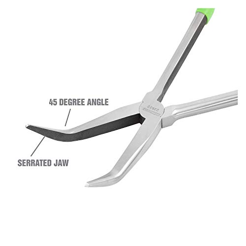 Oemtools 22622 11 Inch Long Nose Pliers, 45 Degree Pliers, Needle Nose Pliers, Bent Long Nose Pliers Access Tight And Awkward Spots, Improved Grip, Color May Vary #TOP2