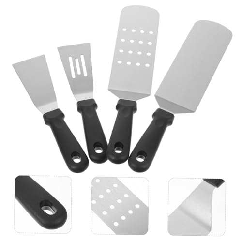 Set de 4 piezas espátulas parrilleras acero inoxidable miniatura 3