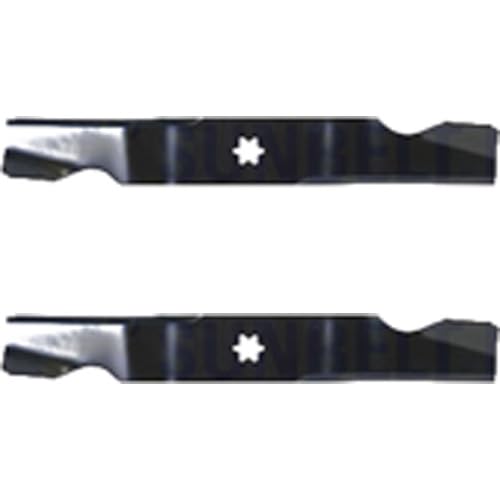 (2 Pack) Premium Medium Lift – Notched Replacement XHT Lawn Mower Blade Fits Mtd/Cub Cadet/White 742-04053A | 17.9″ x 2.5″ / 6 Pt. Star Hole