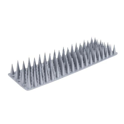 SEAGULLSTOPPER Bird Spikes for Pigeons | 28.5 Inch Anti Bird Plastic Spikes for AC Unit Balcony Window | UV Stabilized Pigeon Control Spikes Outdoor Protection (Silver, Pack of 2)
