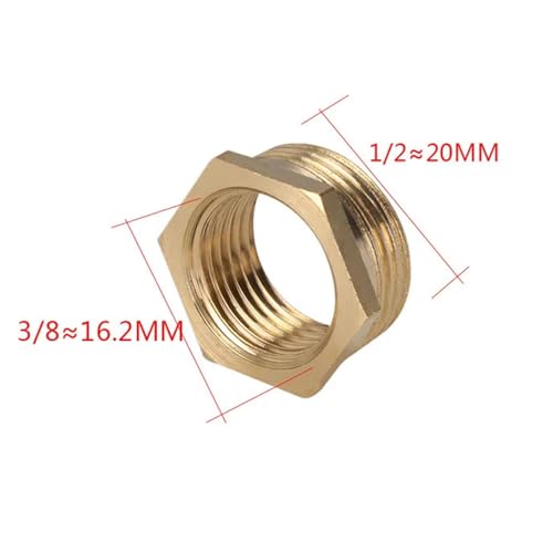 Casquillo hexagonal reductor de latón roscado hembra 3/8 a macho 1/2 3