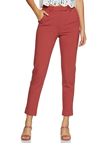 Image of Marks & Spencer Womens Solid Mid Rise Slim Fit Trouser