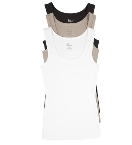 Felina Women's 3 Pack Ribbed Tank Tops