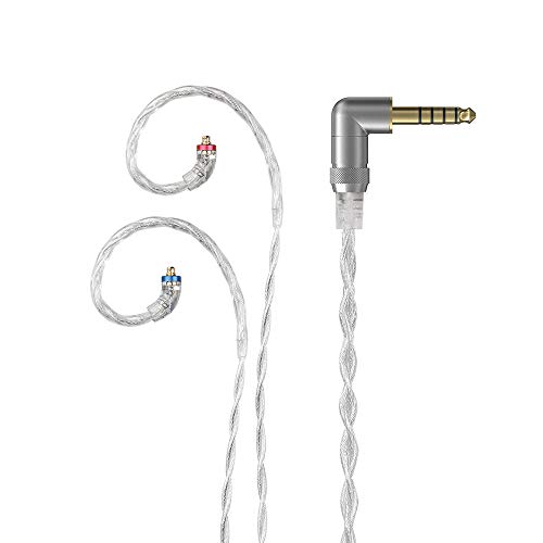 FiiO LC-4.4D 4.4mm High-Purity Monocrystalline Silver Litz MMCX Replacement Cable for Shure SE215 SE315 SE846 SE535 SE425 JVC FiiO FH5 FA7 FH7