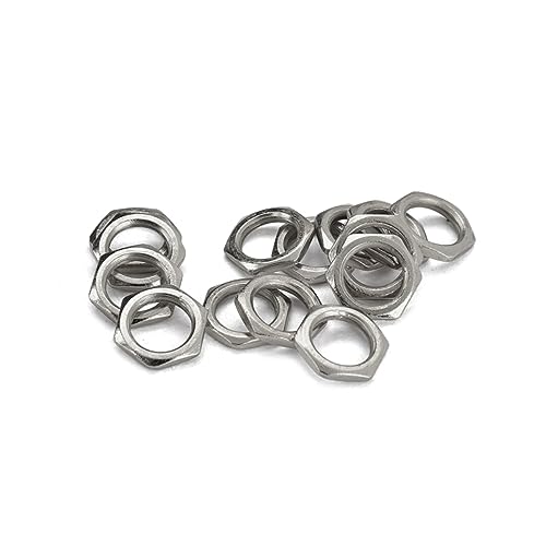 Toddmomy 8mm Fine Tooth Nut 50 Pcs Zinc Alloy Nut for Guitar Bass Jack Socket Replacement for Guitar Input Jack