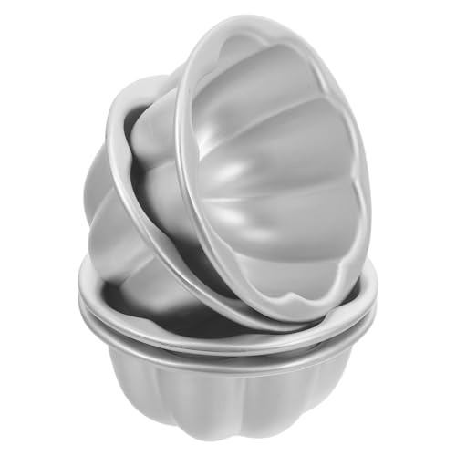 INOOMP 4 Piezas Molde para Hornear de Aleación de Aluminio Forma de Calabaza, Resistente a Altas Temperaturas y Diseño Antiadherente para Repostería Fácil