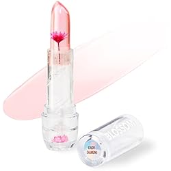 Blossom Lip Gloss Moisturizing pH Lip Balm, Strawberry Scented Color Changing Crystal Lip Stain Tint, Infused with Real Flowers, 3g, Pink
