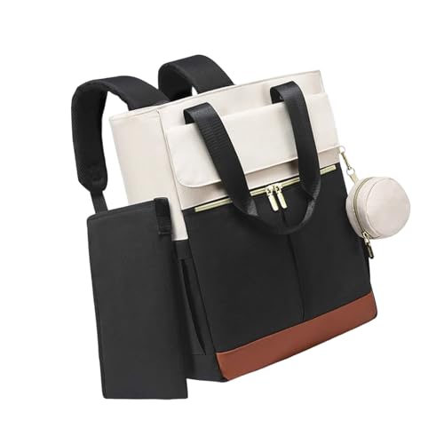 Xuanxi Amplia mochila impermeable para pañales con múltiples compartimentos, bolsa de hombro para viajes, mochila esencial para mamá, Negro