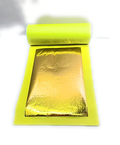 Image of Tanjore Painting Gold Foils 6x4 inches Big Size Booklet 25 Gold Leaf foils Sheets for Thanjavur Painting Tanjore Painting Kundan Works Mysore Painting Arts Crafts Decoration Calligraphy Mandir Frames