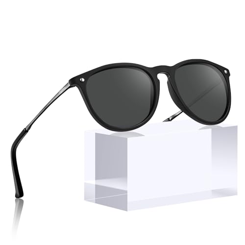 CARFIA Vintage Polarisierte Sonnenbrille für Damen Herren UV400 Schutz Ultraleicht Rahmen