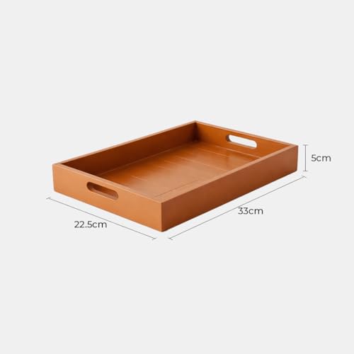 Image of Ecoline Premium Wooden Serving Tray Platter Multipurpose Tray | Breakfast Tray, Tea & Coffee Tray, Storage Organizer, Table & Kitchen Decor (Large)