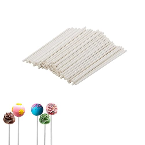 Weenwill Batonnet Pop Cake,100 Bâtonnets en Papier Blanc Lollipop Sucette Pop Cake Outils de Fabrication de Sucettes pour Décoration de Gâteaux Baton Bonbons...