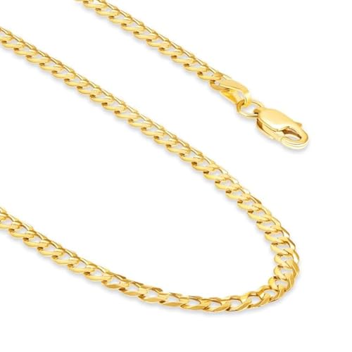 EVAYA Real Solid 14k Gold Cuban Chain (2mm-3mm Width, 16