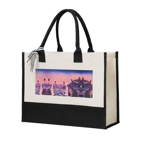 Liulannq The Old Hollywood Elegante bolso de mano para mujer, con costuras de lona