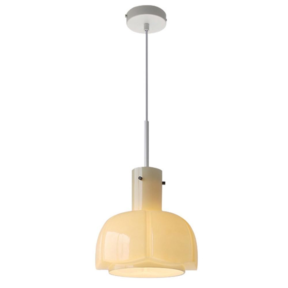 Lampe suspendue en verre blanc laiteux pour îlot de cuisine moderne