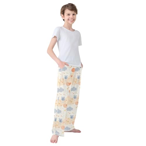 Boys' Pants Bohemian Bear Tree Heart Long Bottoms Jogger Pants Elastic Waist Trousers with Pockets S-XL4