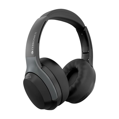 Image of ZEBRONICS Duke Plus, Wireless Over Ear Headphone with ANC, ENC, Gaming Mode, Dual Pairing, Rapid Charge, Upto 70* Hours Backup, Bluetooth v5.4, AUX, Comfortable Earcushion, Deep Bass (Black)