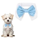 PETAXCELL Dog Bow Tie, Tuxedo Bowtie with Adjustable Collar Cute Pet Collar Elegant Bowtie with Hook and Loop (Cotton, S, Light Blue), for Pet Wedding Bandana Birthdays Gift Party