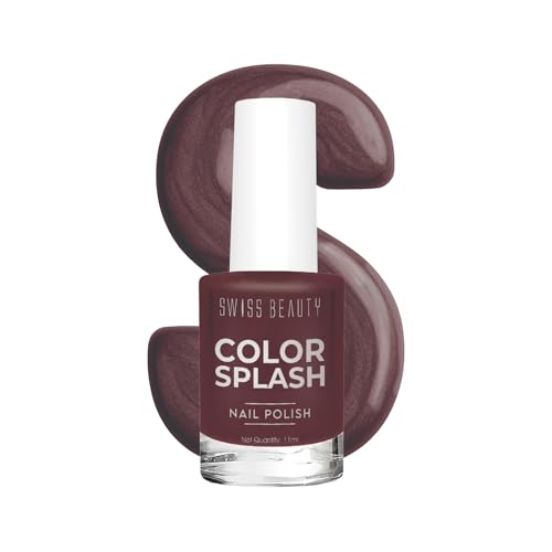 Image of Swiss Beauty Color Splash Nail Polish - Long-Lasting, Glossy - 11 ML, Wine Goddess