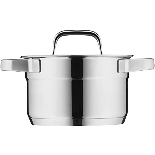 WMF Compact Cuisine Kochtopf klein 16cm, Glasdeckel, Fleischtopf Induktion 2l, Cromargan Edelstahl poliert, Innenskalierung, stapelbar… – Ansicht 4