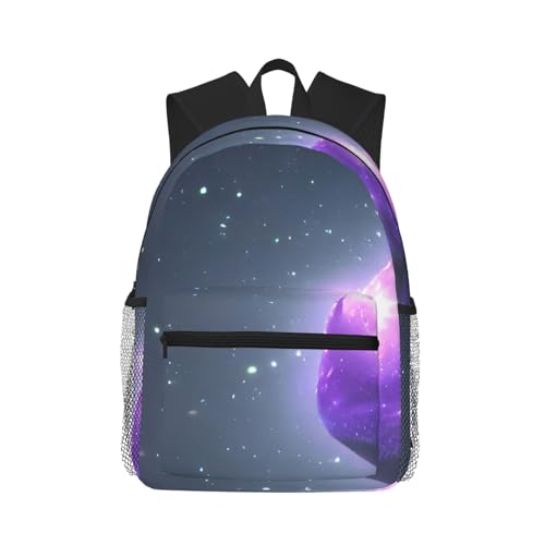 Sac à dos de voyage pour tous les âges imprimé espace violet noir