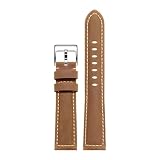 LOPAKACTAG Cinturino for orologio in pelle XL allungabile 140+90mm for Hamilton Panerai SEIKO, cinturino da uomo e ispessibile 22MM24MM(Brown C silver,22-20mm)