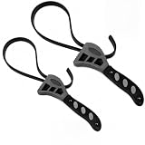 PBRA 2-Pack Adjustable Rubber Strap Wrench Set – Heavy-Duty Oil Filter Wrench, 6 inch & 8 inch Diameter, Non-Slip Belt Wrench for Jar Opener, Water Filter, Plumbing, Sink, Faucet Repair Tool (Gray)