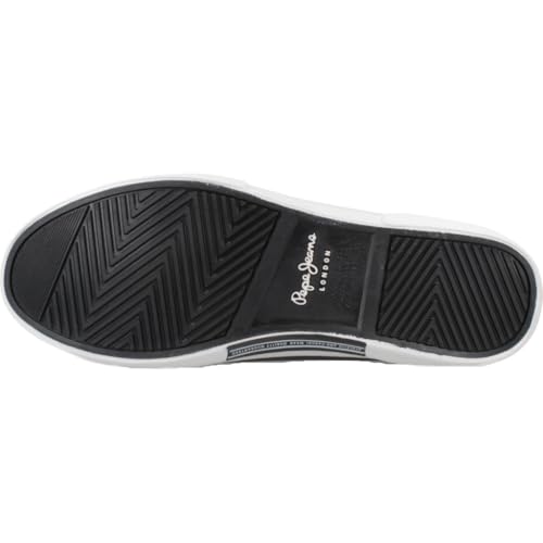 Pepe Jeans London Kenton Court M Baskets en Cuir à Coupe régulière pour Hommes, Bleu délavé