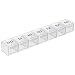 Produktbild WELLGRO Tablettenbox für 7 Tage - Pillendose 1 Fach pro Tag - Klappdeckel mit Druckverschluss - Material BPA-freier Kunststoff, Farbe:Weiß