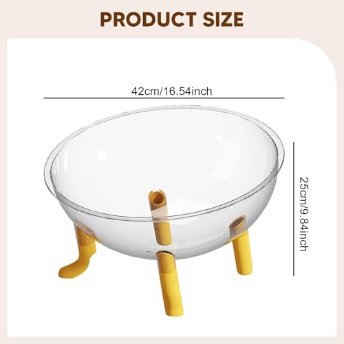 Panier pour chat en capsule spatiale surélevé avec gamelle jaune pour chatons