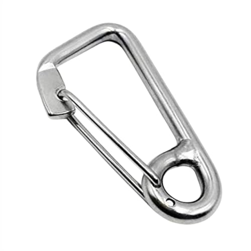 MARINE CITY Carabiner Spring Snap Hook 316 Stainless Steel, Premium Quality, Rustproof, Lightweight, 3" for Keys, Water Bottles, RVs, Boats, Camping, Hiking (Pack of 1)