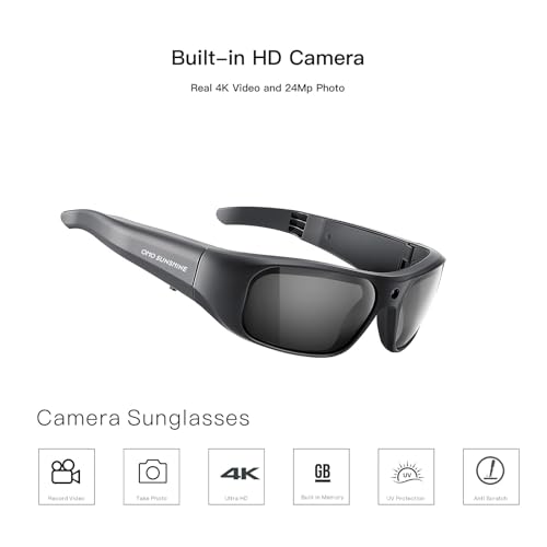 OhO Sunshine 4K Pro Smart Glasses, 24M Resolution, 256GB Memory, UV400 Sunglasses, Blue - Image 3