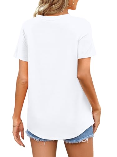 Image of Elesomo Womens Shirts Casual Crew Neck Short /Long Sleeve Tunic Tops Tees