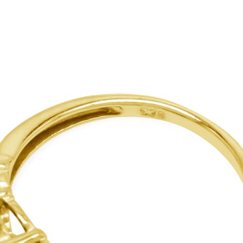 Silvershake 3-Stone Oval Shape Birthstone Gemstone White Gold Plated or Yellow Gold Plated 925 Sterling Silver Classic Statement Ring Jewelry for Women4