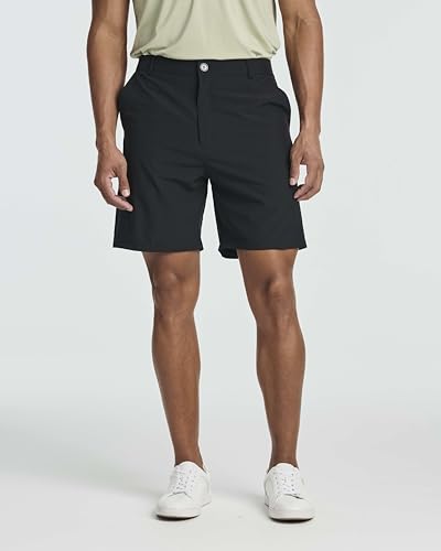 Real Essentials 3 Pack: Mens 7" Golf Shorts Pockets - Flat Front Casual Work Workout Active Hiking Sport2