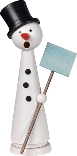 KWO Uomo Fumatore Pupazzo di Neve Herbert Bianco - 15 cm