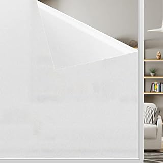 LEMON CLOUD Window Film Privacy Frosted Window Stickers Opaque Non-adhesive Static Glass Cling for Windows 44.5x200cm Matt White