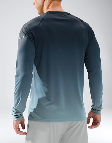 Image of Men's Sun Protection Swim Long Sleeve UPF 50+ Rash Guard Lightweight Shirts