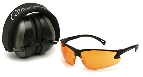 Ducks Unlimited Shooting Kit with Safety Glasses and Ear Muffs, Grey Frame/Orange Lens - Ducks Unlimited