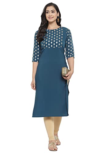 Image of ALC Creation Women's Crepe Printed Straight Kurti