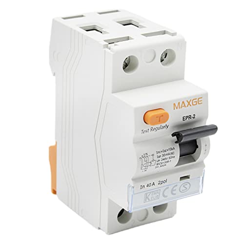 CABLEPELADO Interruptor diferencial residencial 2P-30mA | Poder de corte: 6000A | Clase AC-6kA - PIA - ID eléctrico - salvavidas - automático - magnetotérmico - disyuntor - 40A