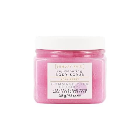 Sunday Rain Scrub Away Brightening Body Scrub for Extra Smooth & Soft Skin, Vegan & Cruelty-Free with Vitamin Rich Acai Berry Extract, 265g Cover