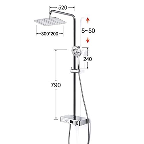 Ensemble de douche avec flexible de 1,5 m et écran LED numérique pour rénovation
