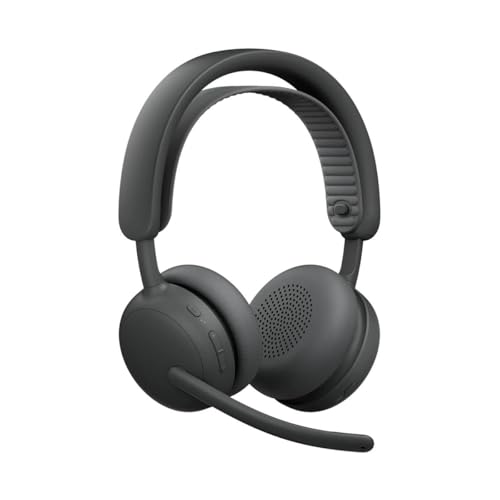 Image of Logitech Zone Wireless 2 ES - Noise-Canceling Wireless Headset with Adaptive Hybrid ANC, Bluetooth, Graphite