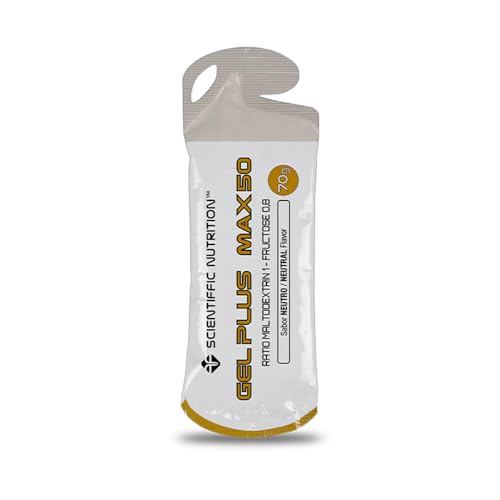 Scientiffic Nutrition - Gel Plus Max, Gel Energético con Carbohidratos, Para Ciclismo y Running, con un Ratio 1:0,8 de Maltodextrina - Fructosa Absorviendo más Carbohidratos - Sabor Neutro, 70g