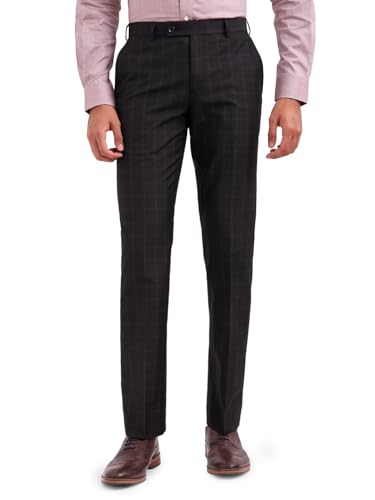Image of Park Avenue Smart Fit Polyester Blend Checks Pattern Flat Front Formal Trouser