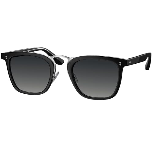 CARFIA Designer Metal Bridge Acetate Sunglasses for Men Polarized UV400 Protection CA5107